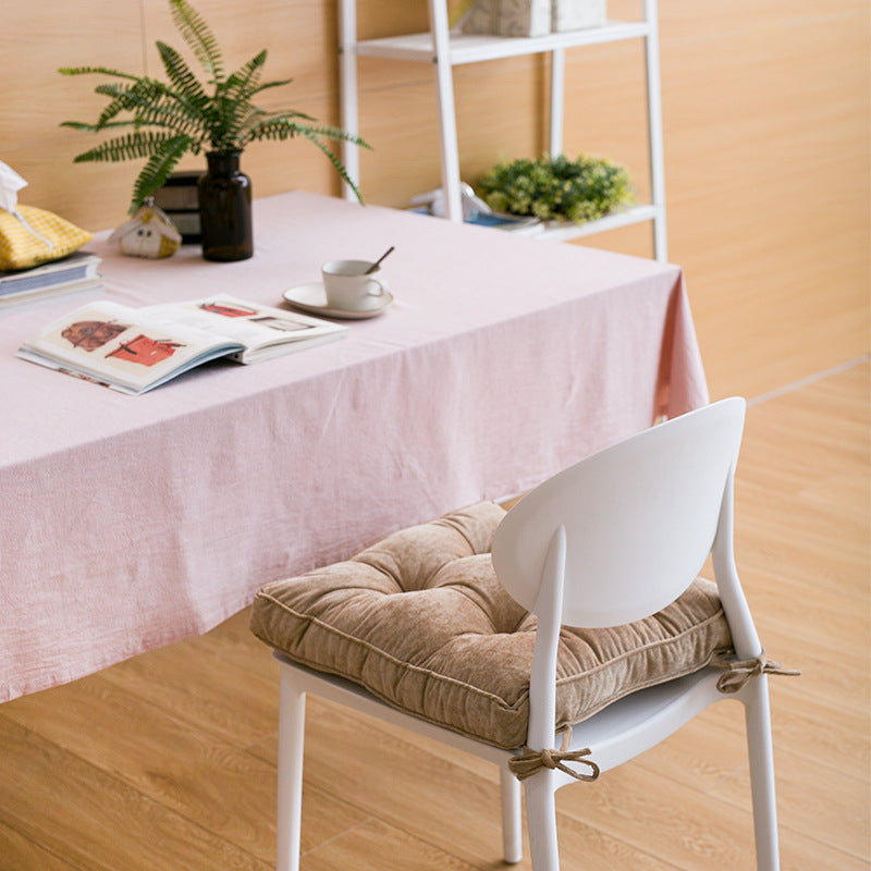 High-quality velvet seat cushion with square tufting and thick padding