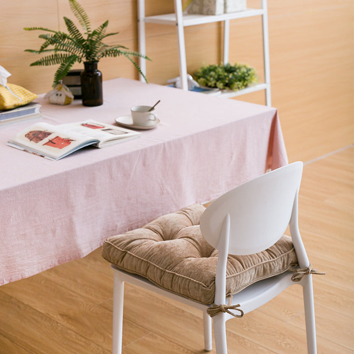 High-quality velvet seat cushion with square tufting and thick padding