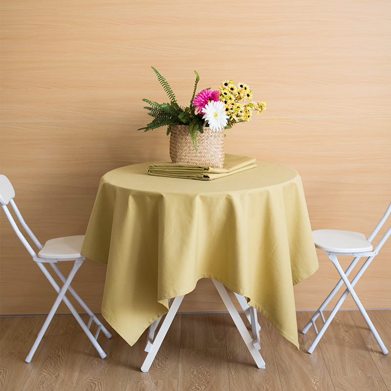 Woven Boho table runner with fringes and abstract watercolor pattern