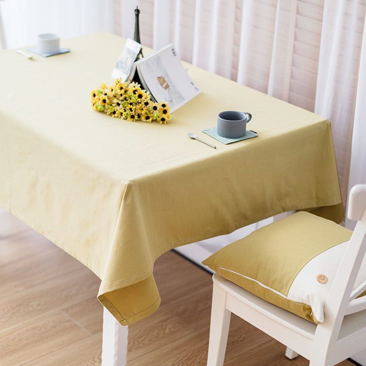 Woven Boho table runner with fringes and abstract watercolor pattern