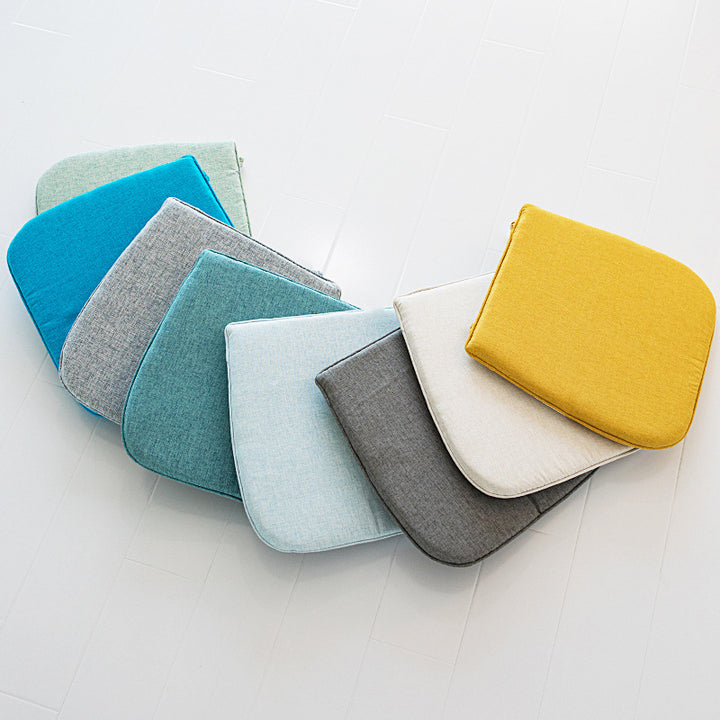 Padded chair cushion with ties and breathable linen mix