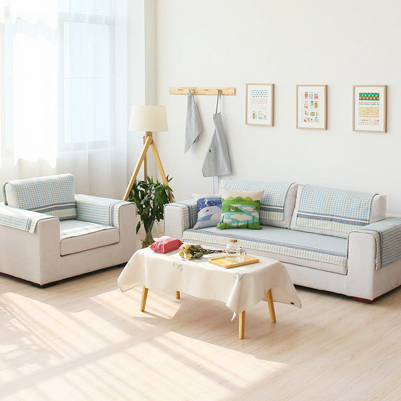Sofa cushion set for 3-seater with non-slip underside and decorative stitching