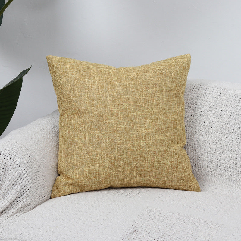 Square Textured Linen-Blend Accent Cushion Cover with Removable Insert Sleeve