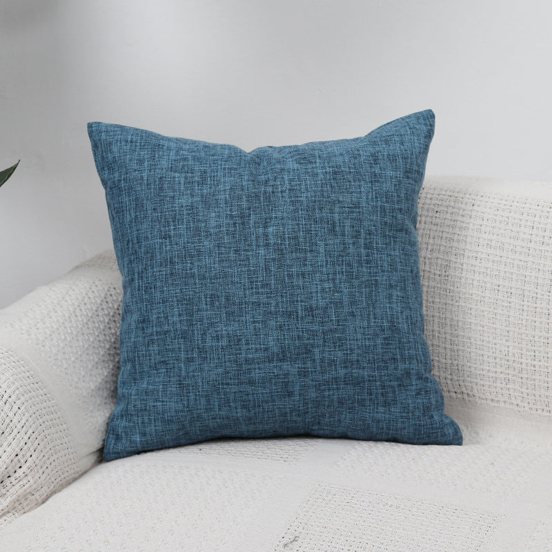 Square Textured Linen-Blend Accent Cushion Cover with Removable Insert Sleeve