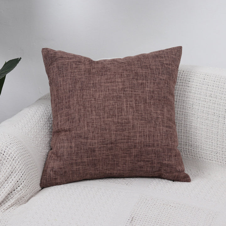 Square Textured Linen-Blend Accent Cushion Cover with Removable Insert Sleeve