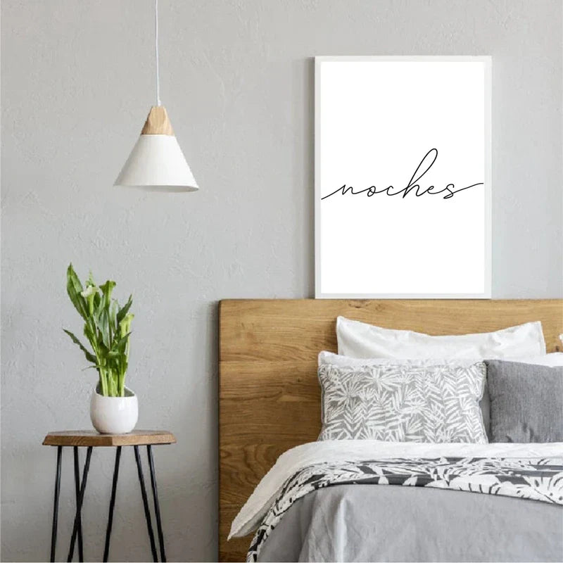 Buenas Noches Good Night Spanish Quotes Post Simple Black White Quotations Wall Art Fine Art Canvas Prints Minimalist Nordic Pictures For Bedroom
