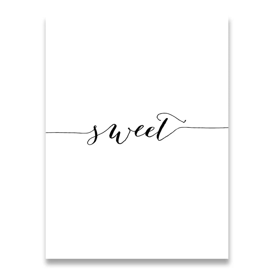 Daily Inspiration Words Wall Art Fine Art Canvas Prints Love Smile Sweet Dreams Quotations Posters Black White Pictures For Living Room Bedroom Art Decor
