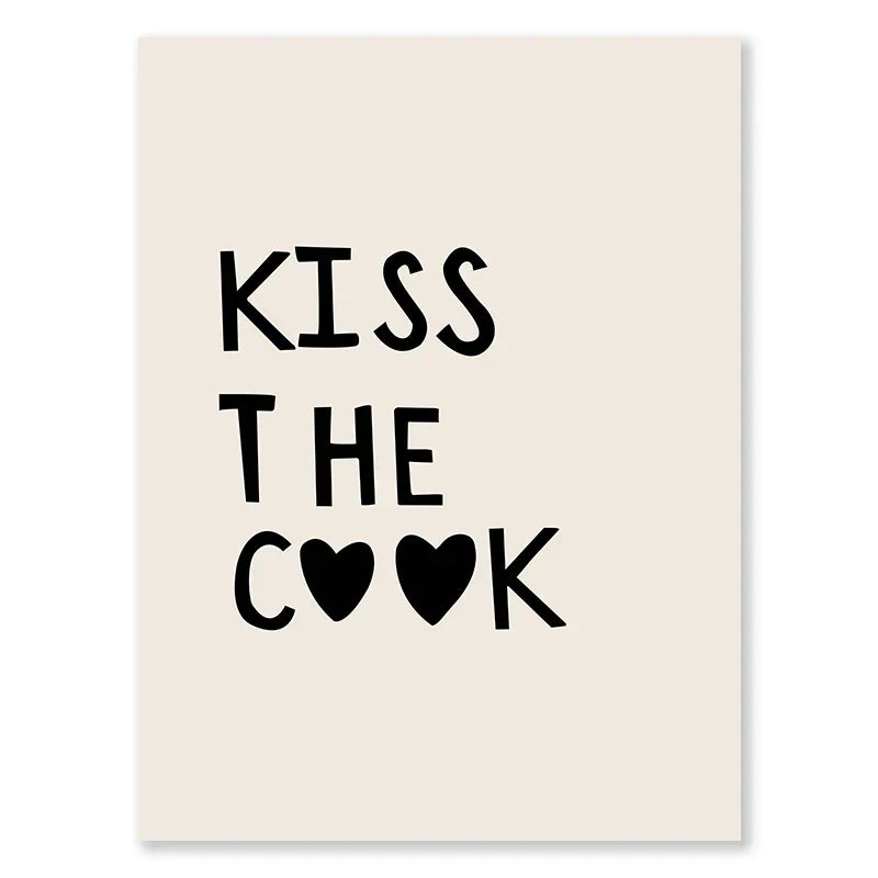 Kitchen Cooking Love Quotes Wall Art Fine Art Canvas Prints Minimalist Modern Typographic Posters Pictures For Kitchen Dining Room Cafe Art Decor