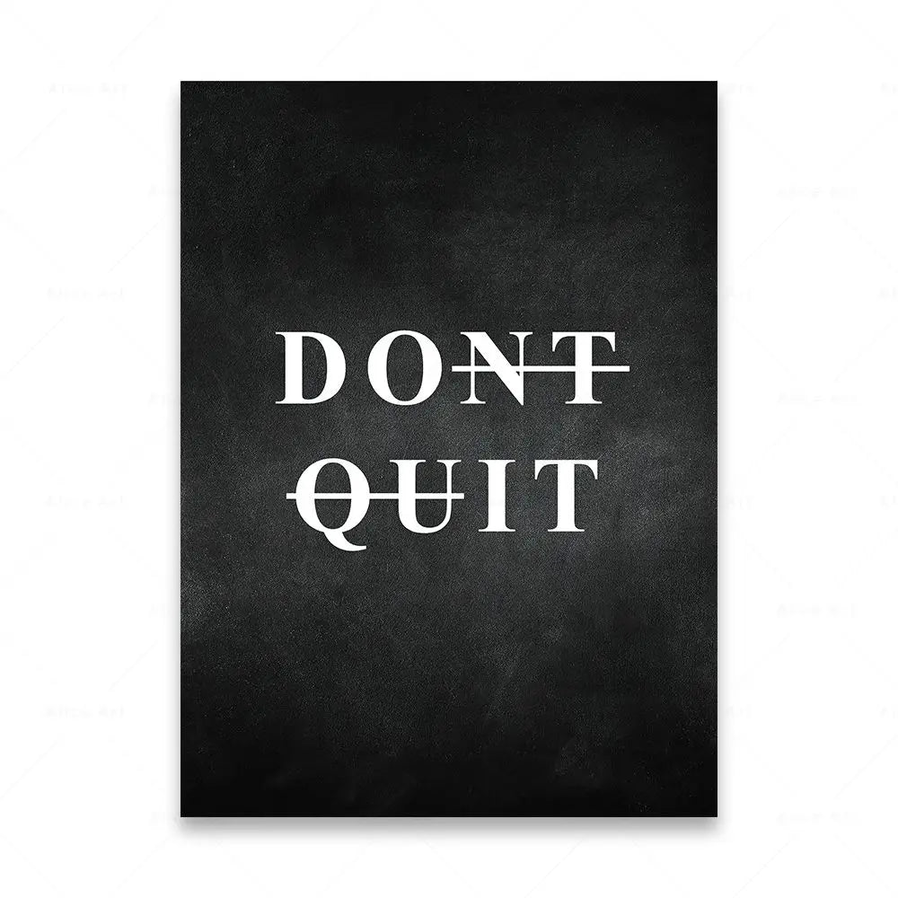 Motivational Words Wall Art Fine Art Canvas Prints Black & White Inspirational Quotations Posters For Living Room Bedroom Study Room Art Decor