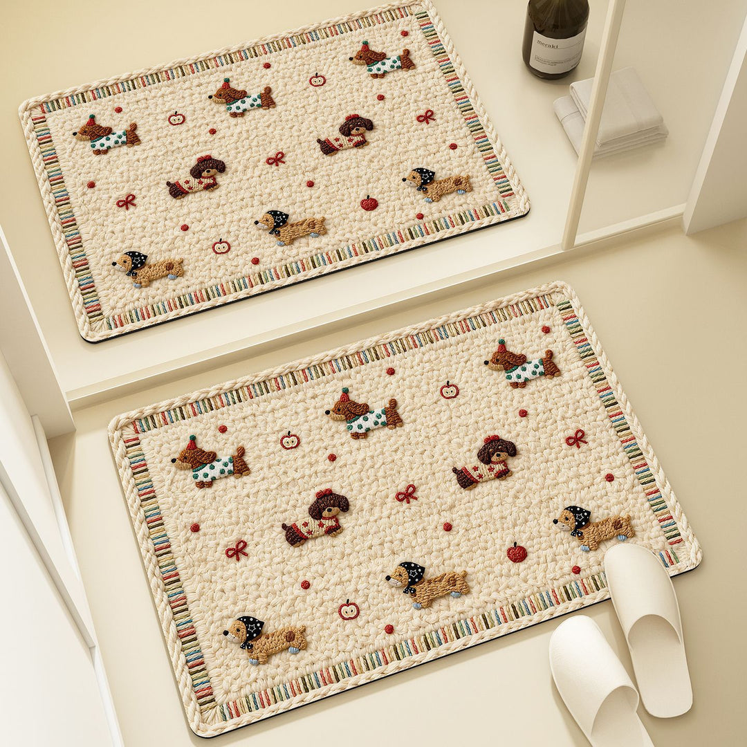 Bear-Shaped Plush Bath Mat for Bathroom