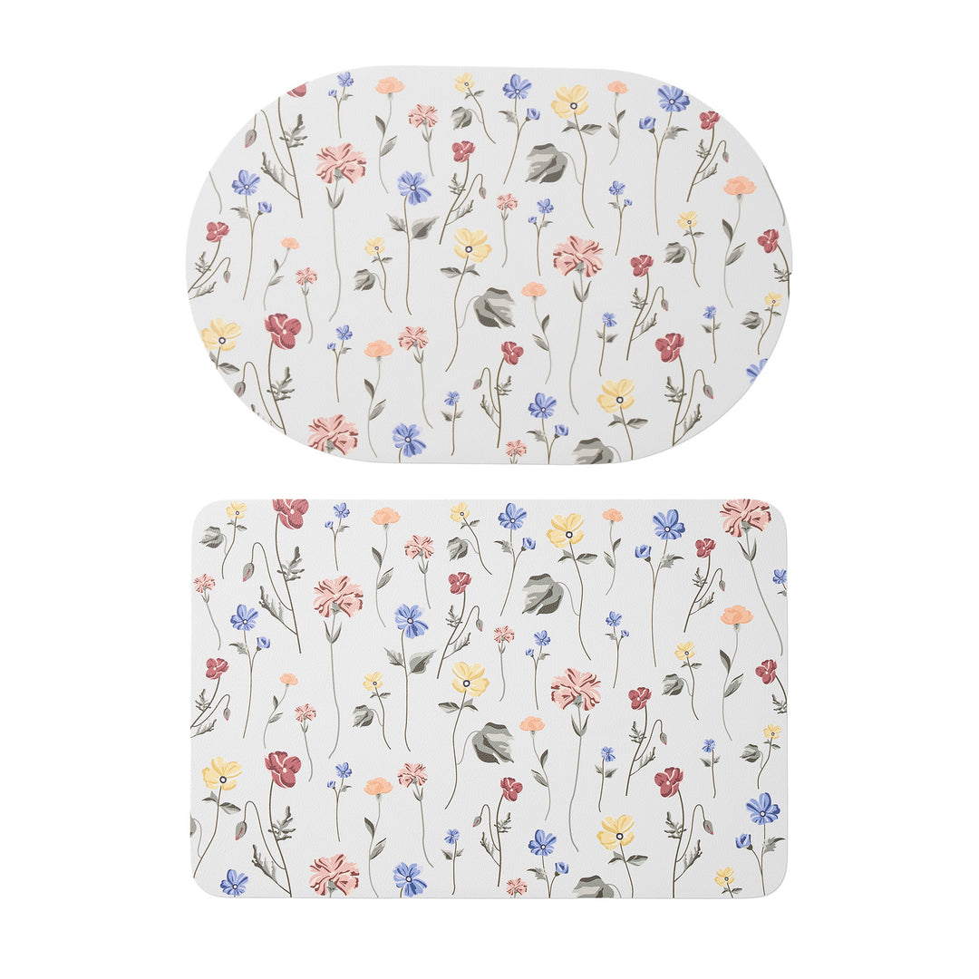 Bathroom Mat Set with non-slip soft back underside and fine lace pattern look