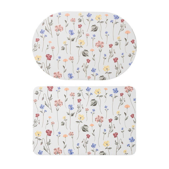 Bathroom Mat Set with non-slip soft back underside and fine lace pattern look