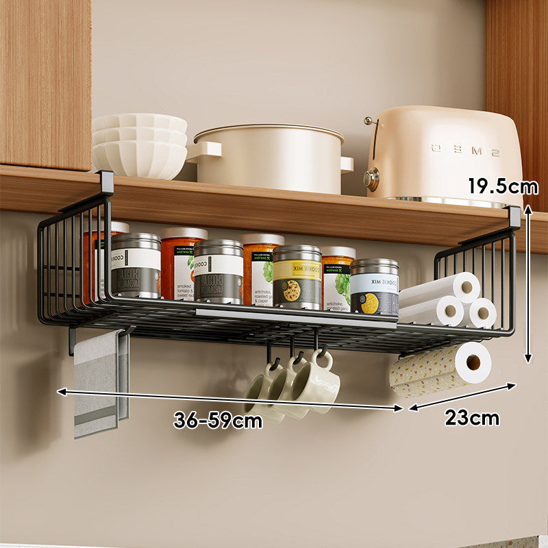 Adjustable Expandable Under-Shelf Pull-Out Sliding Storage Basket Organizer