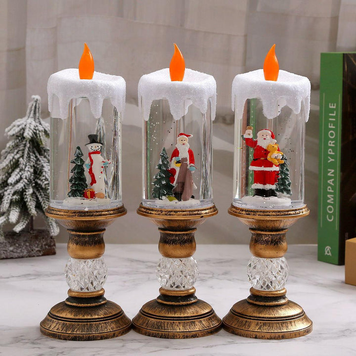 Christmas decoration lantern with snow globe