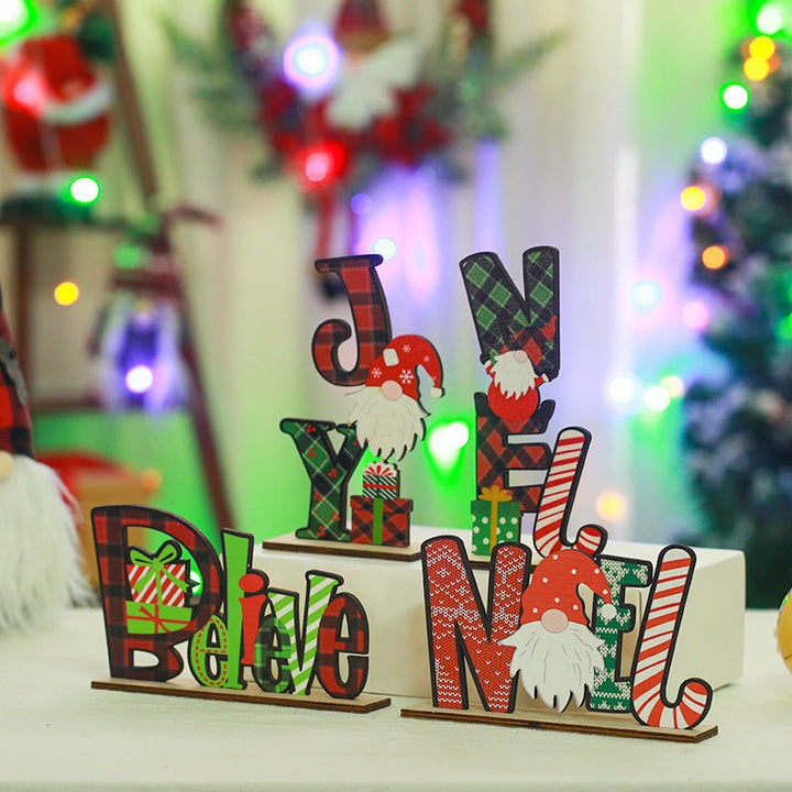 Festive wooden decoration with Christmas motif