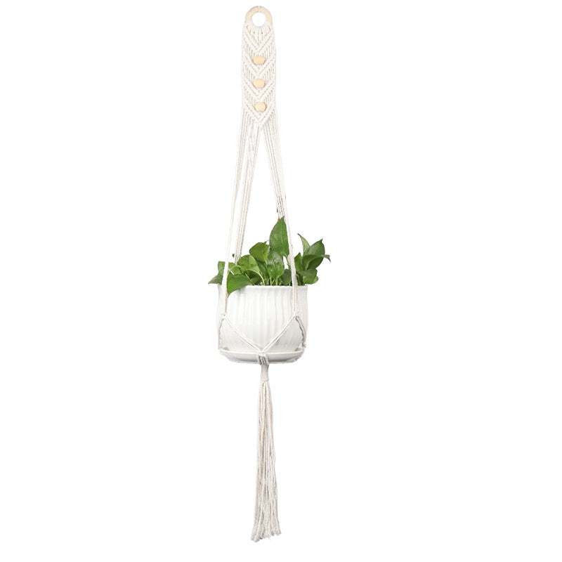 Plant-hanging macrame shelf