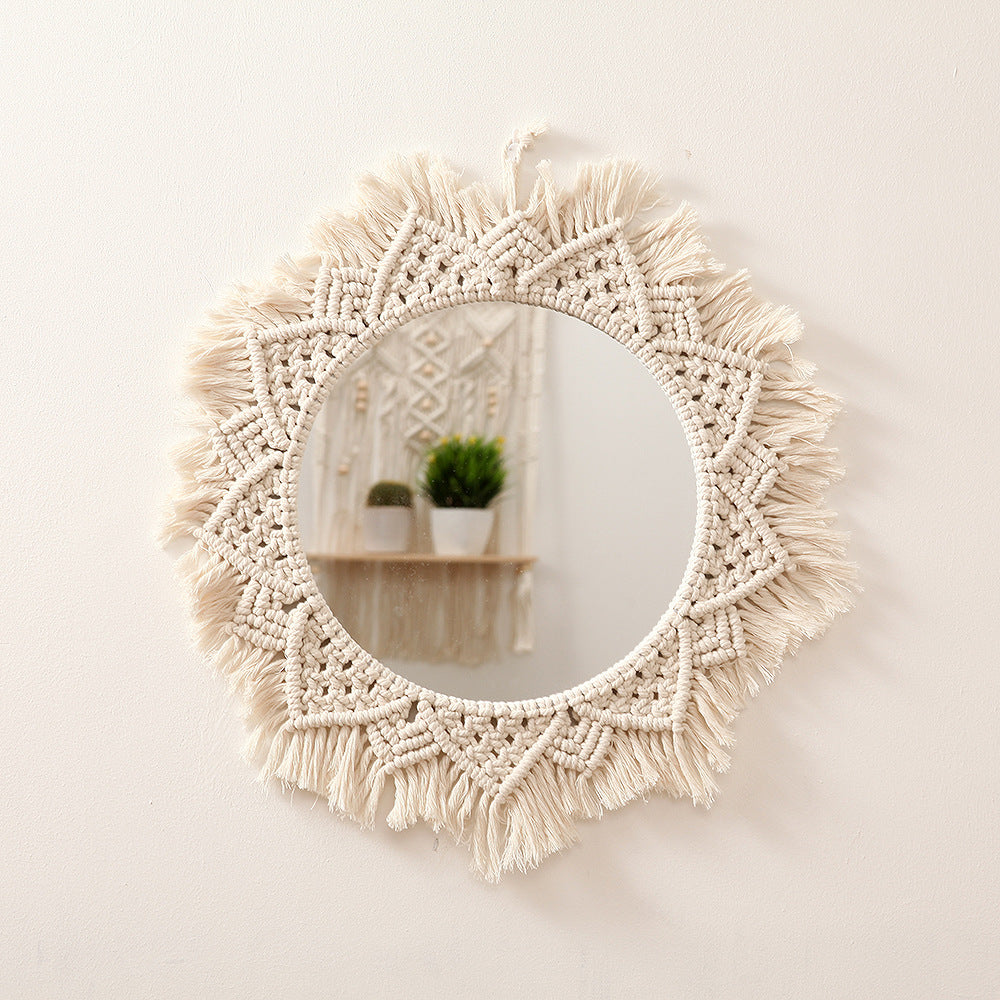 Macrame Decorative Round Wall Mirror