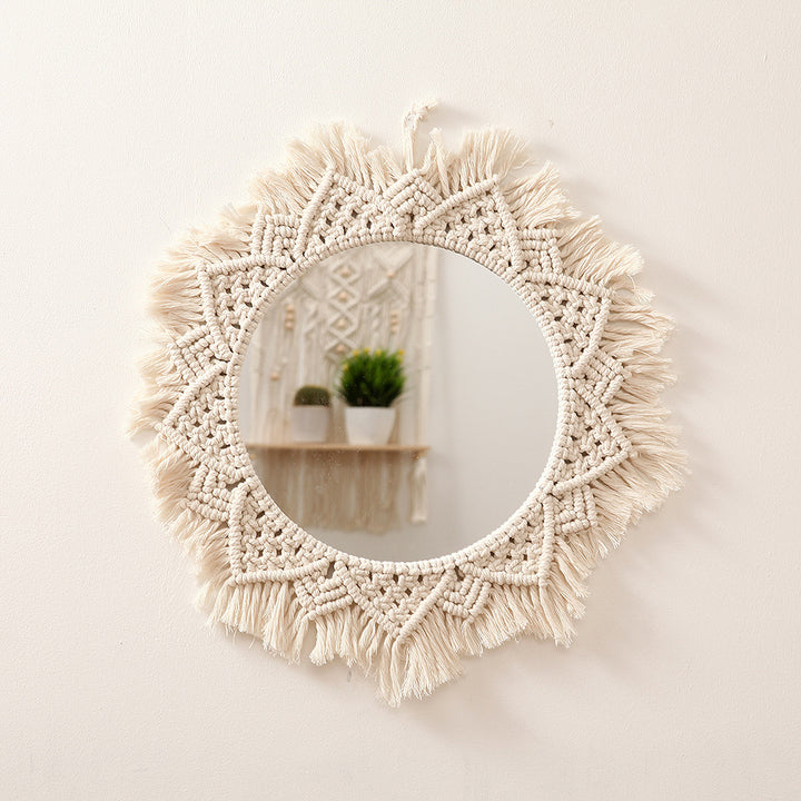 Macrame Decorative Round Wall Mirror