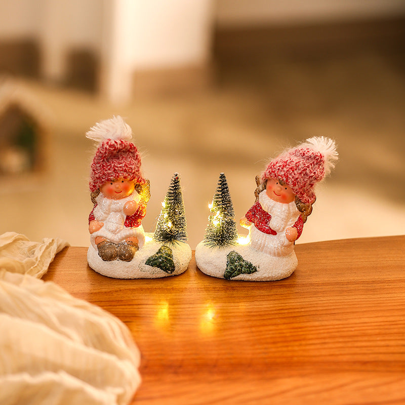 Cute Christmas figure with light decoration