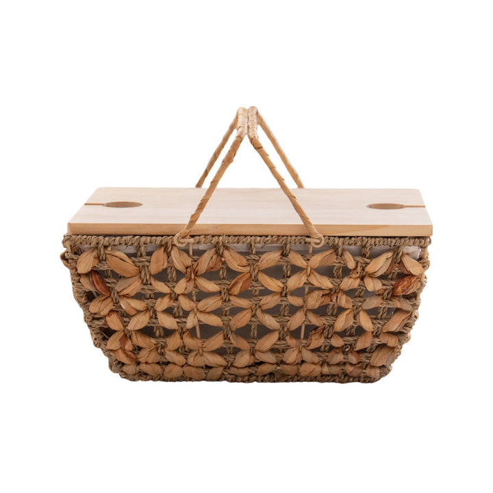 Decorative storage basket with removable cloth lid