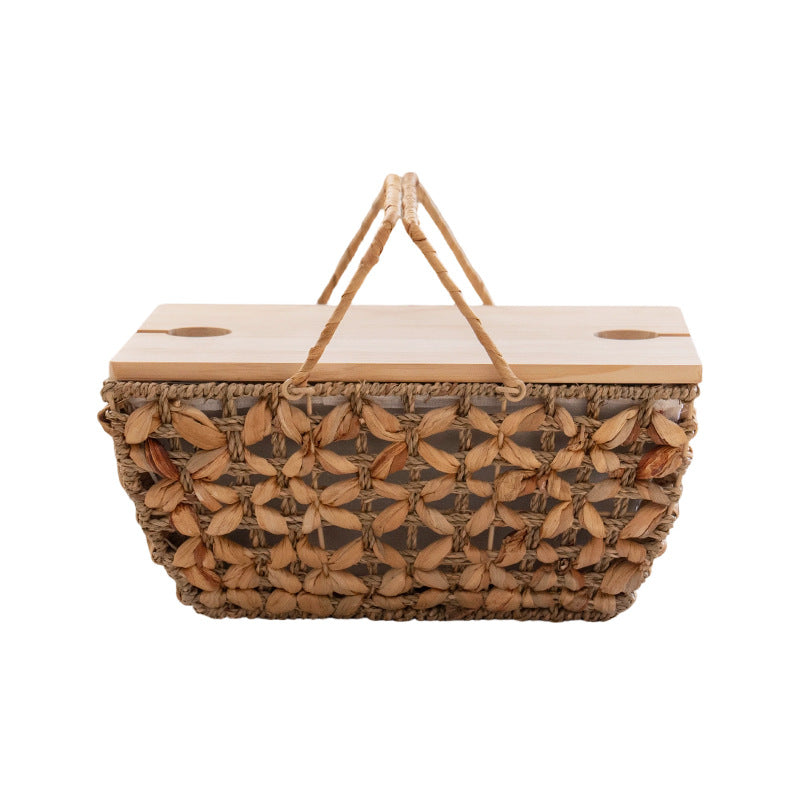 Decorative storage basket with transparent lid