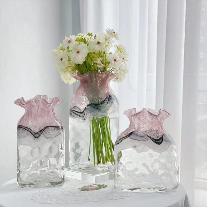 Hand-Poured Square Decorative Ruffled-Top Pillar Candle