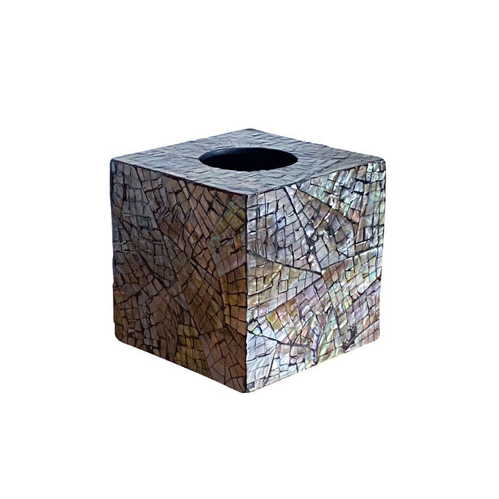 Mosaic paper bin made of natural materials