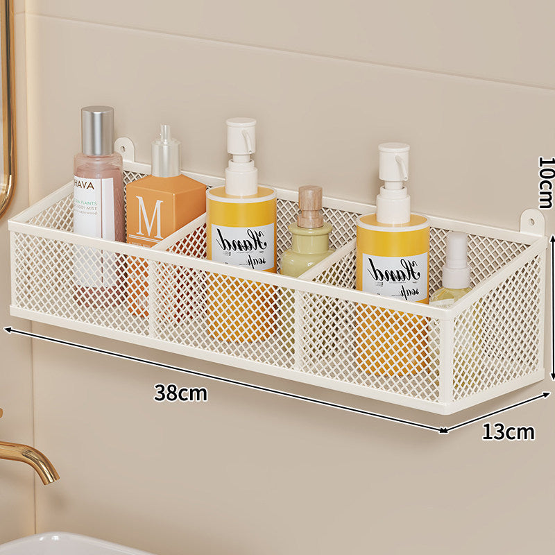 Wall-Mounted Metal Mesh Bathroom Storage Basket