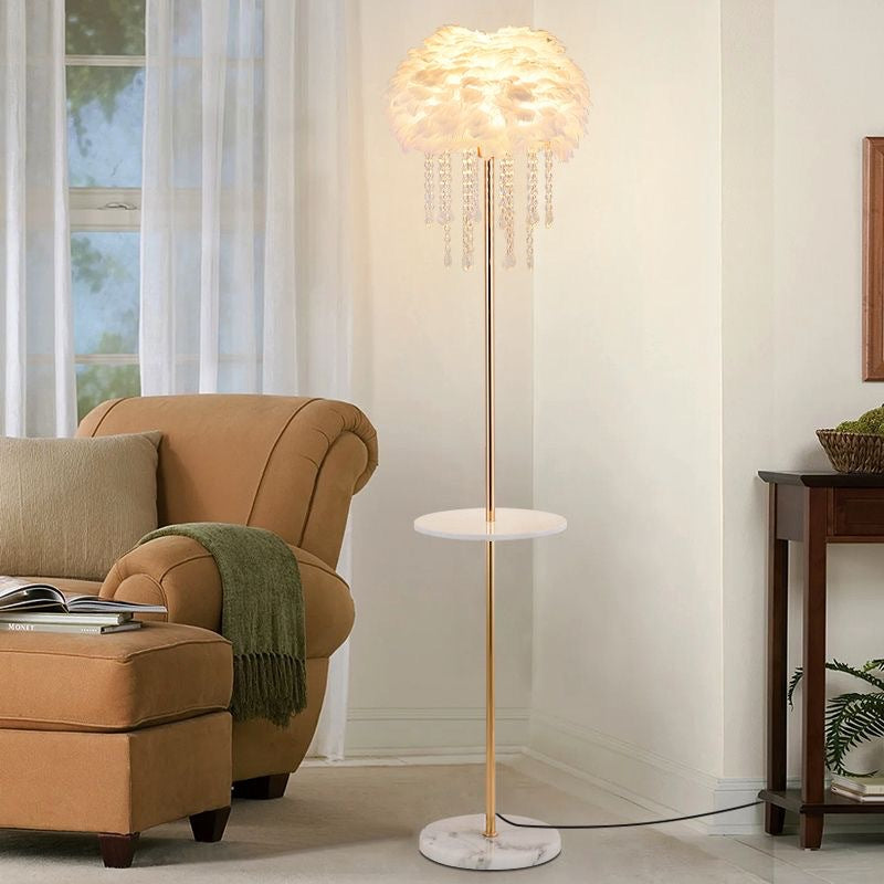 Artistic floor lamp and side table
