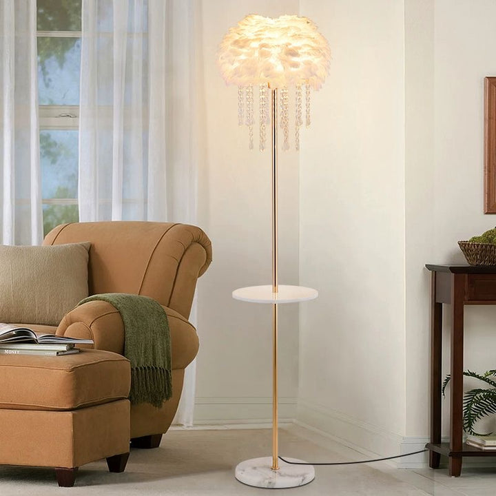 Artistic floor lamp and side table