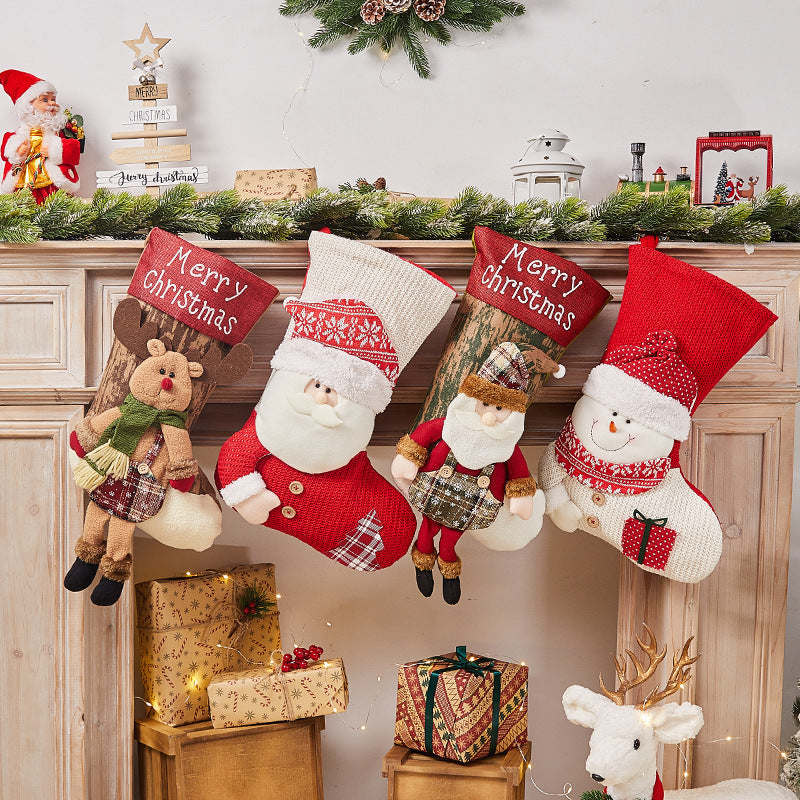 Festive Christmas stocking with nostalgic design