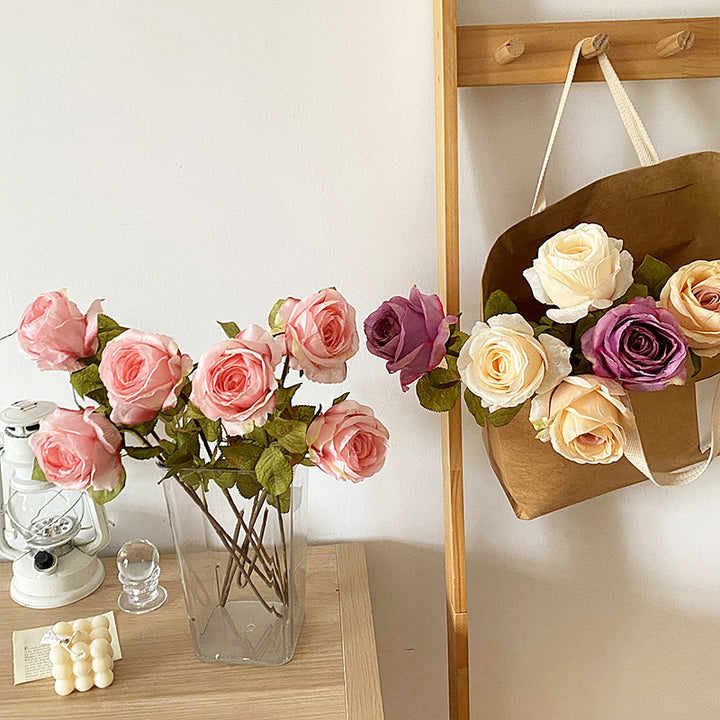 Realistic Artificial Lavender Rose Stem