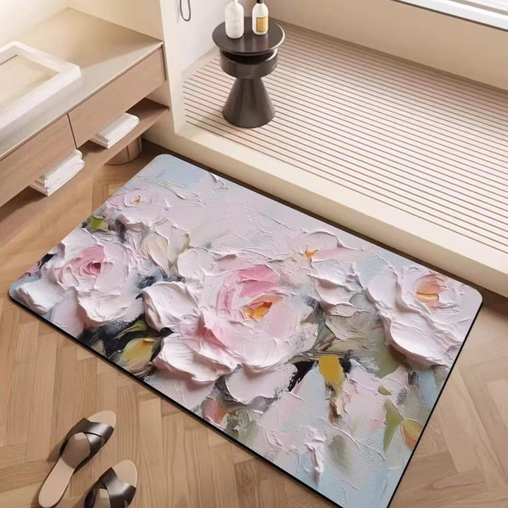 Luxury Textured Floral Bath Mat