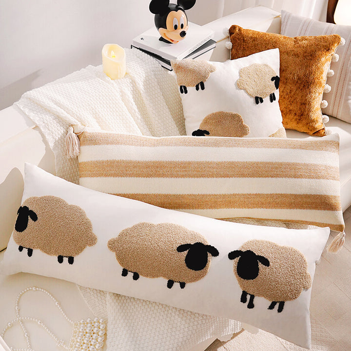 Decorative Sheep-Themed Lumbar Pillow