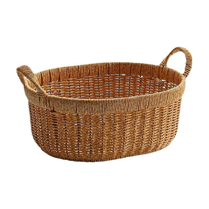 Elegant Handwoven Oval Storage Bowl