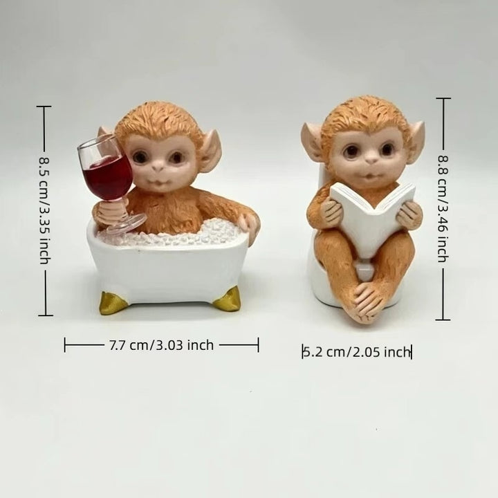 Decorative figure with monkey motifs