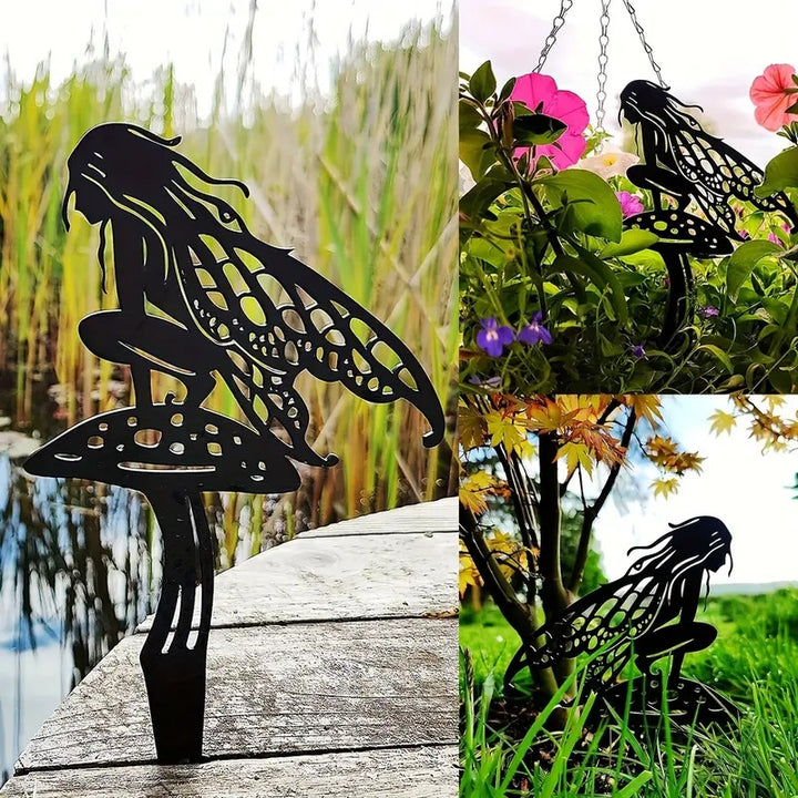Garden stake with fairy motif