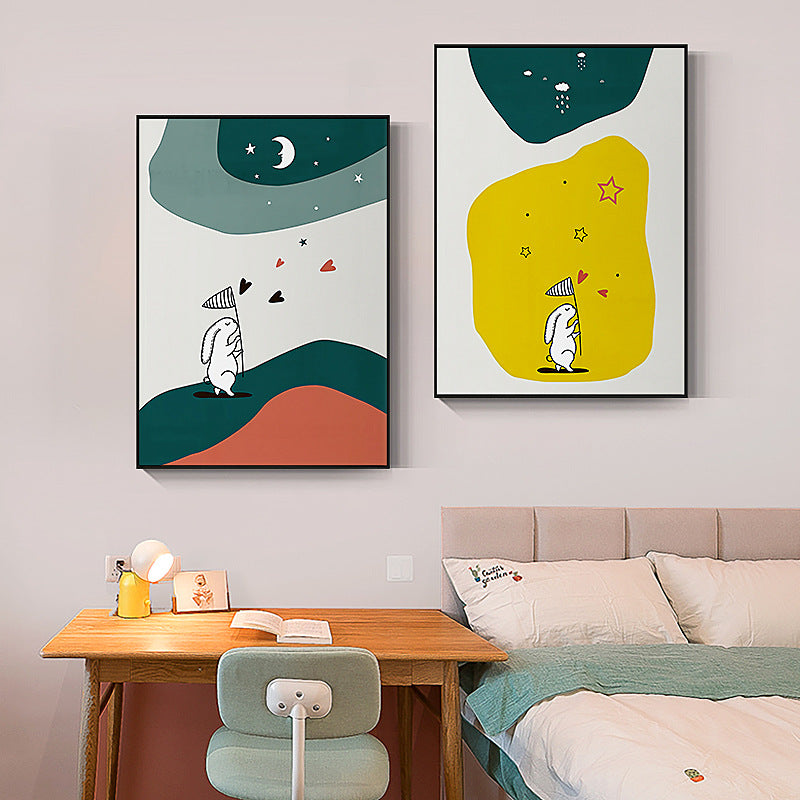 Abstract Giraffe Illustration Framed Art