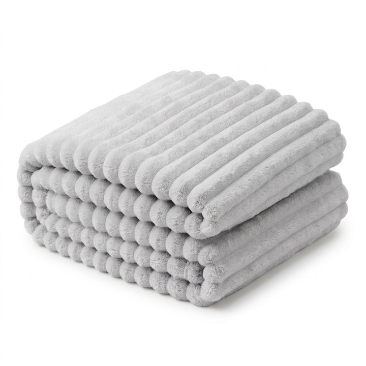 Ribbed Plush Throw Blanket