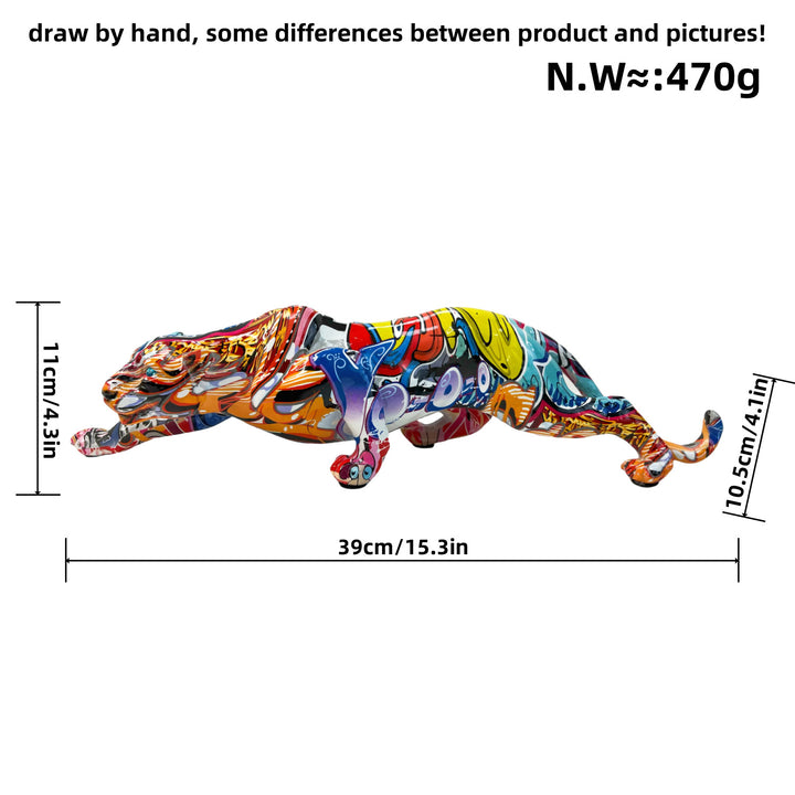 Artistic and colorful animal figure in panther shape