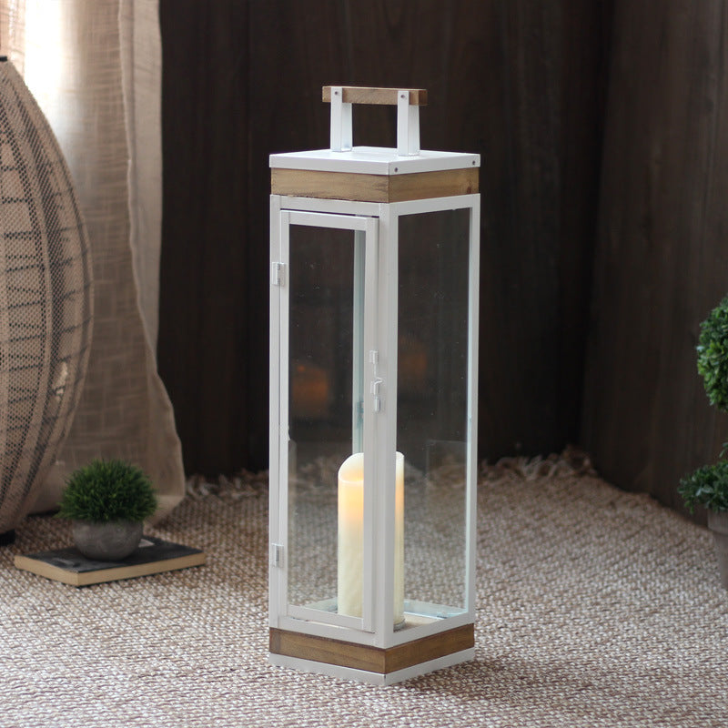 Decorative Lantern with Wooden Handle