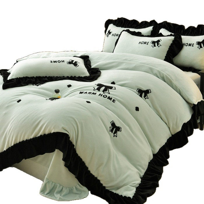 Embroidered Butterfly Cozy Comforter Set