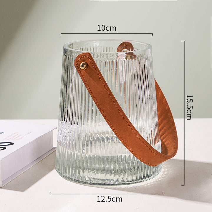 Decorative Textured Glass Ice Bucket