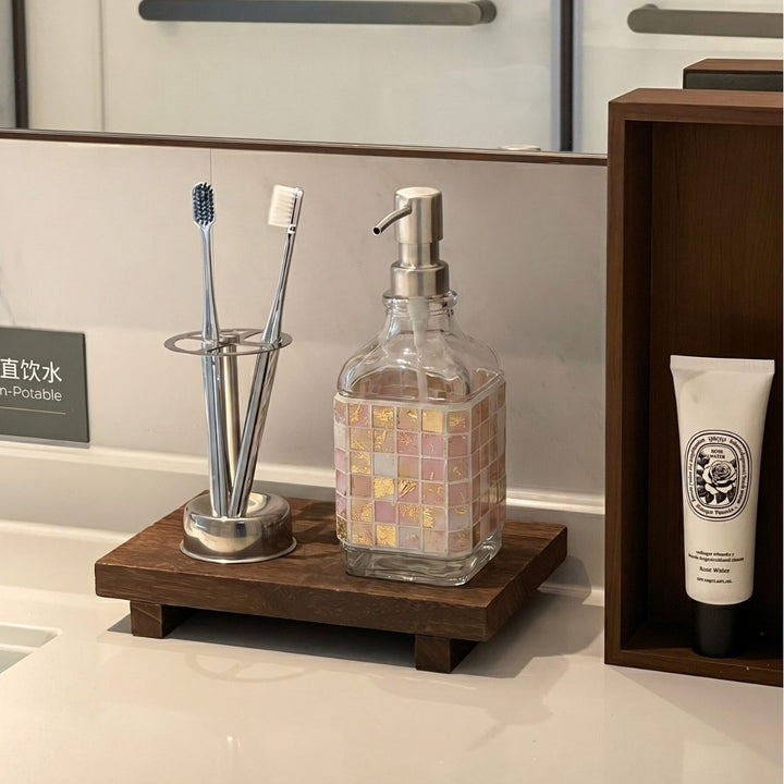 Artistic Glass Soap Dispenser Set