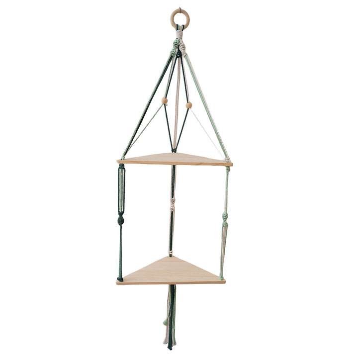 Triangular Macrame Hanging Shelf