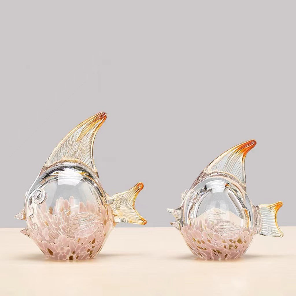 Hand-Blown Sculptural Fish Tabletop Bud Vase