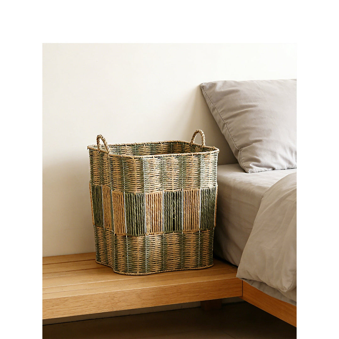 Modern storage basket with handwoven design