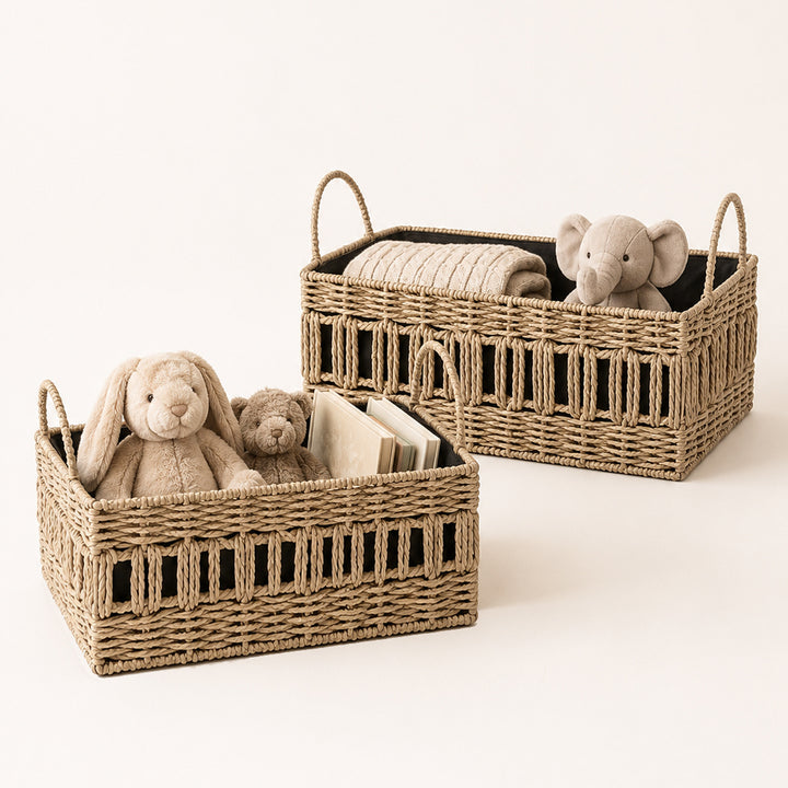 Versatile storage basket made of natural material