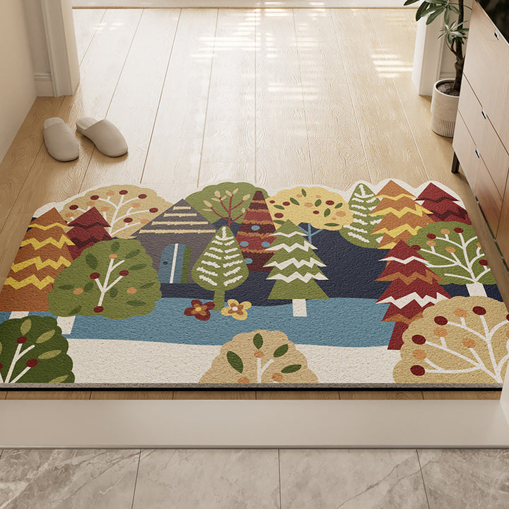 Forest-Themed Non-Slip Bath Mat