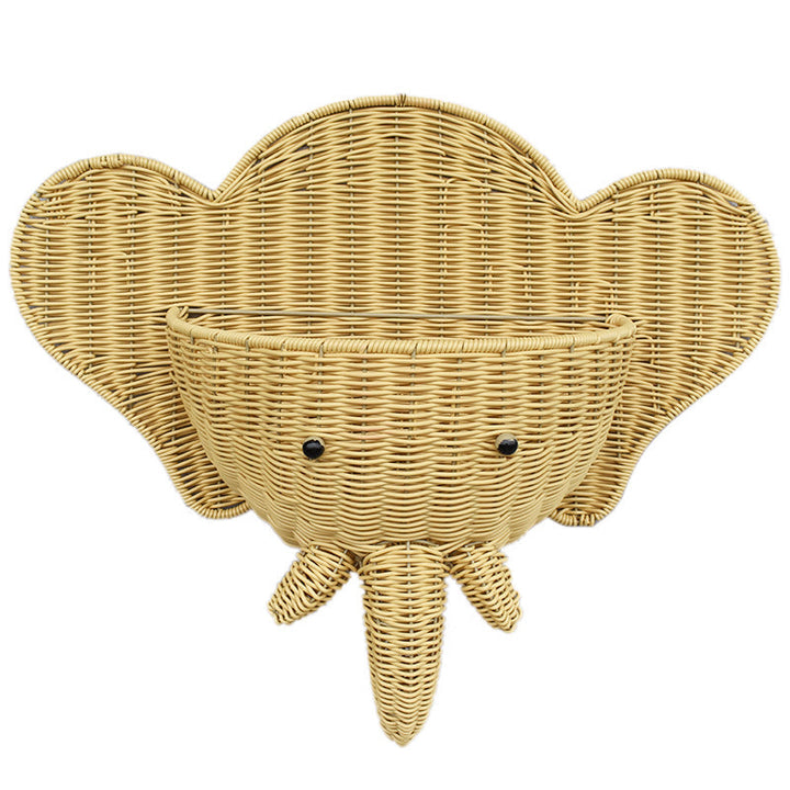 Decorative Elephant-Shaped Wall Basket
